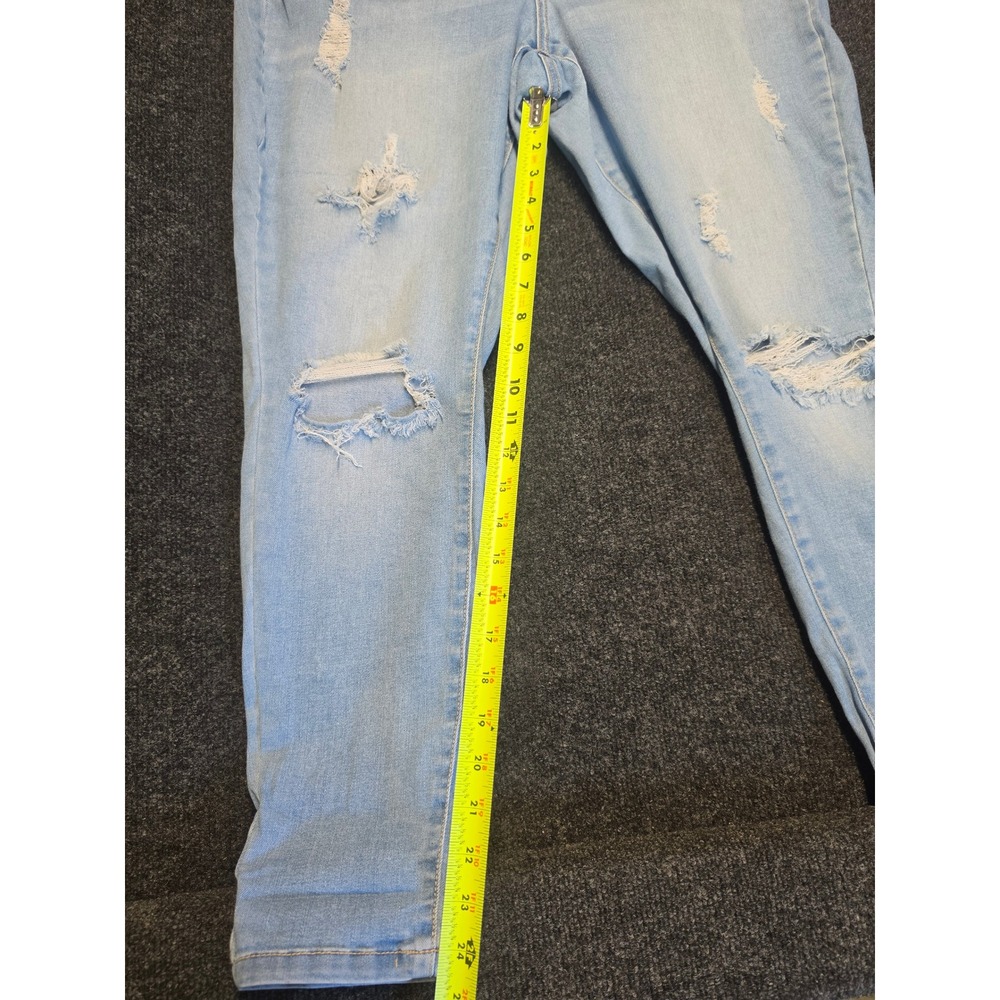 Wax Jean Butt I Love You Distressed Skinny Jeans Light Wash Blue Womens Size 18 - Picture 4 of 6